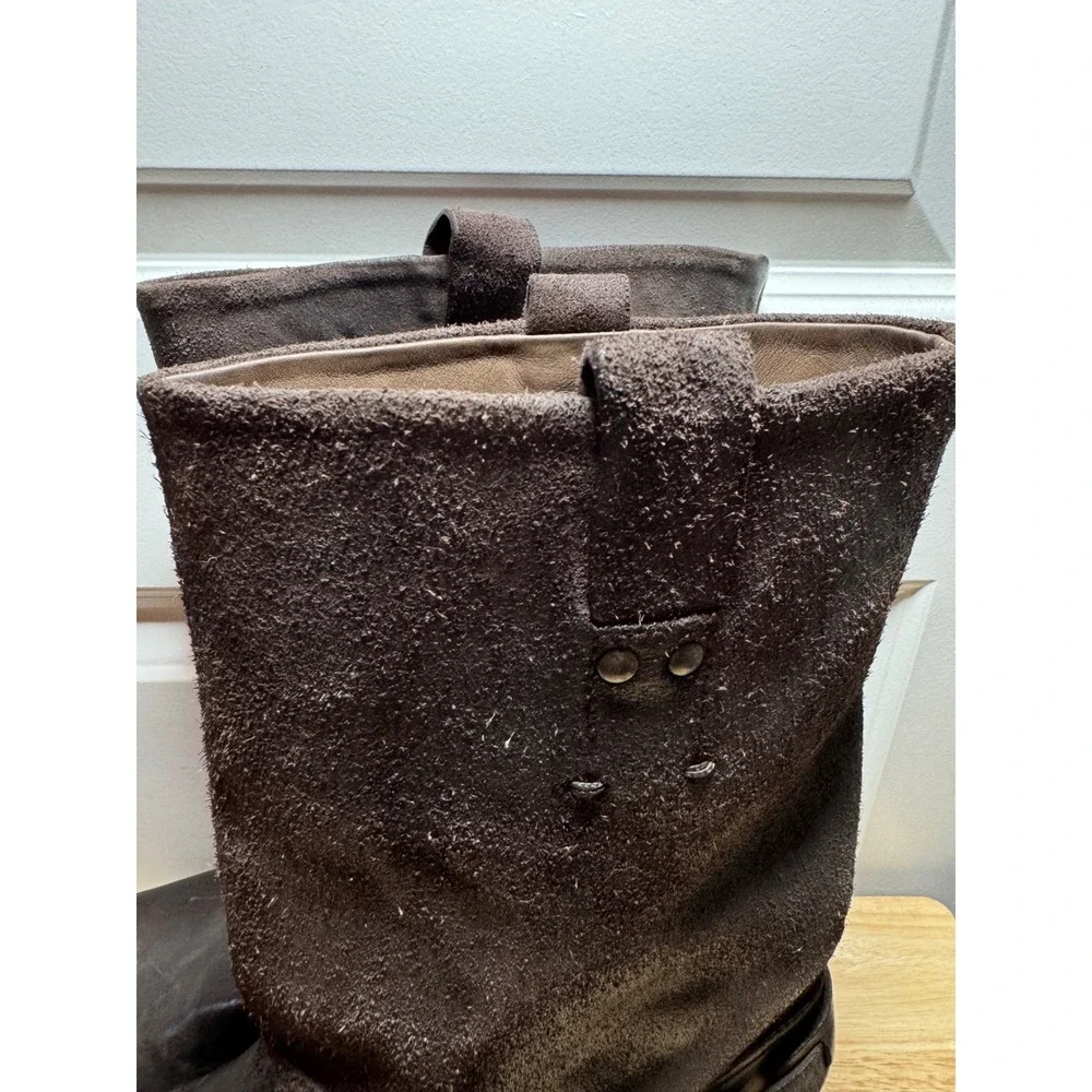 Ralph Lauren Purple Label Mens Brown Leather Suede Harness Engineer Boots 11.5D